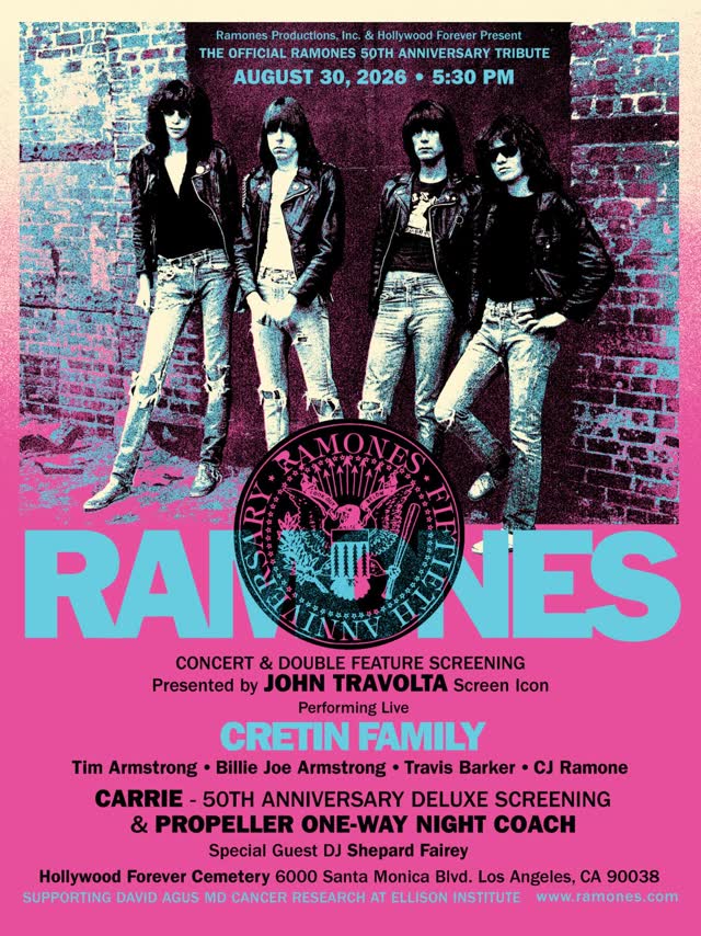 THE OFFICIAL RAMONES 50TH ANNIVERSARY TRIBUTE CONCERT & DOUBLE FEATURE SCREENING