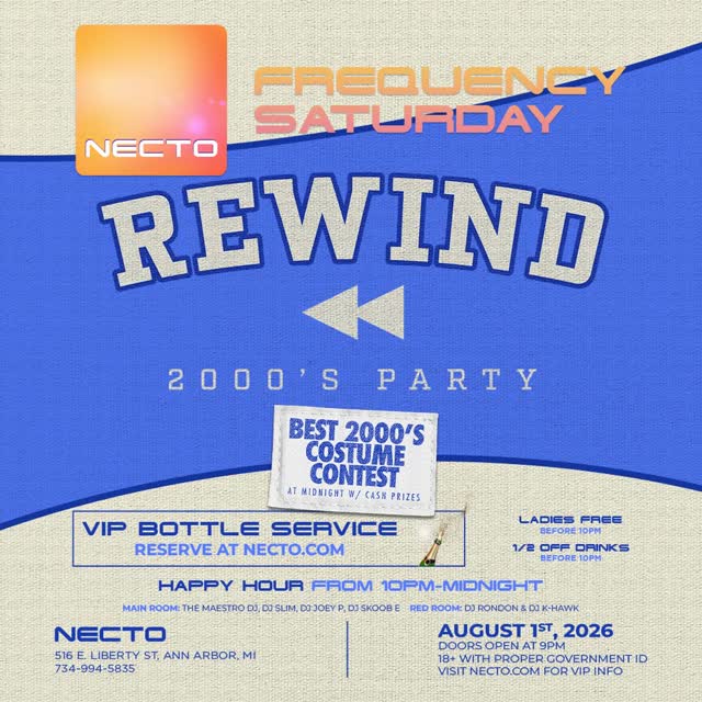 FREQUENCY SATURDAY REWIND 2000'S PARTY