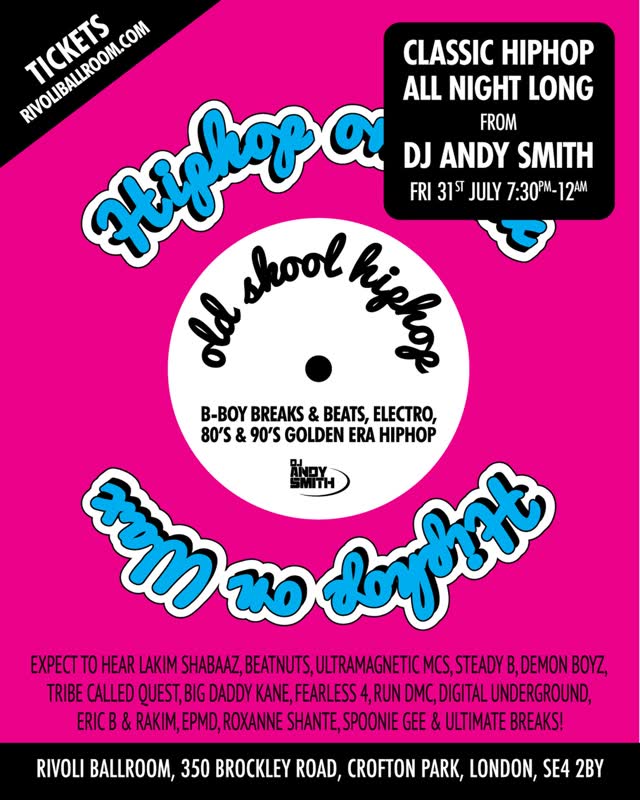 DJ Andy Smith playing classic hip-hop on wax at the Rivoli