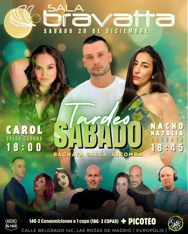 Tardes SABADO - BACHATA SALSA KIZOMBA