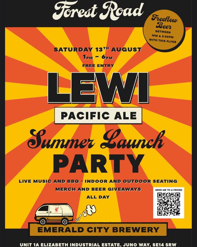 Forest Road LEWI PACIFIC ALE Summer Launch Party
