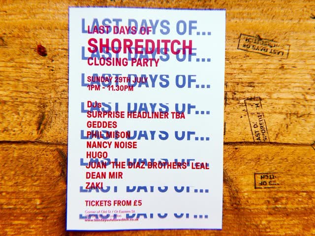 LAST DAYS OF SHOREDITCH CLOSING PARTY
